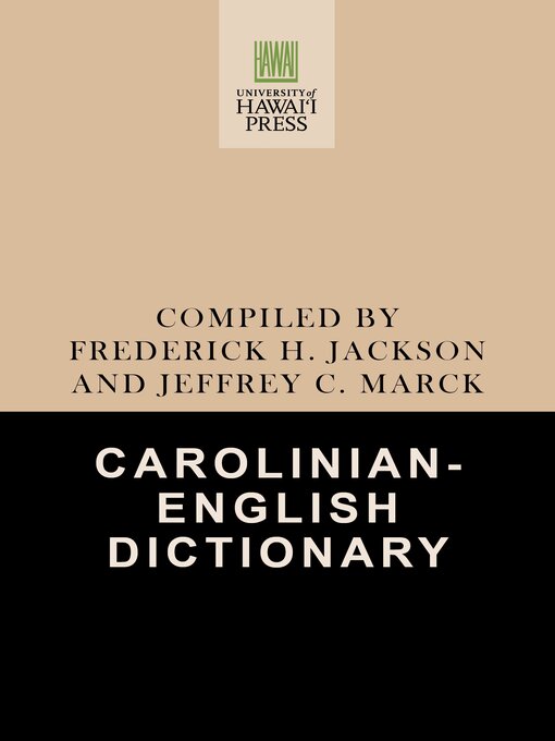 Title details for Carolinian-English Dictionary by Frederick H. Jackson - Available
